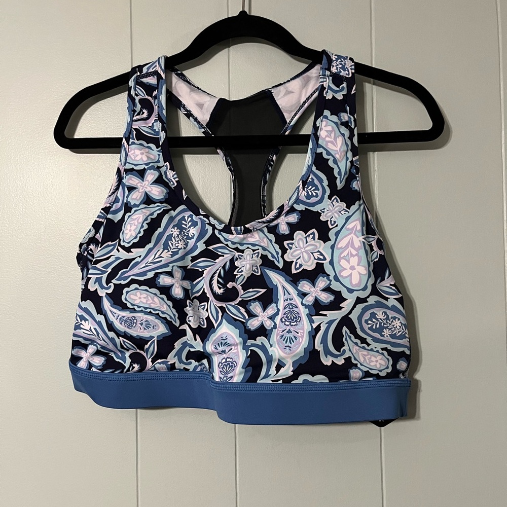 LuLaRoe Blue and Pink Sports Bra with Racerback